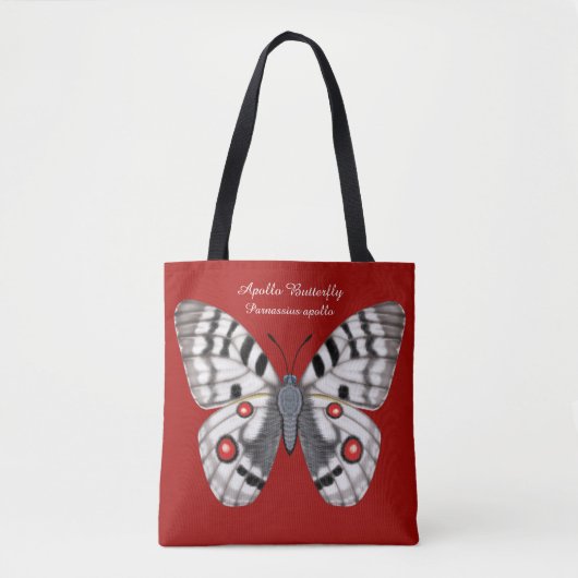 Tote Bag Papillon d'Apollo dorsal et ventral (Devant)