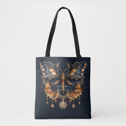 Tote Bag Papillon de Crépuscule Doré - Art Gothique Céleste (Devant)