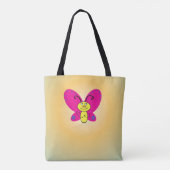 Tote Bag Papillon de dessin avec nom (Dos)