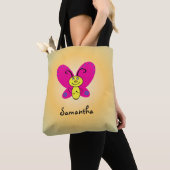 Tote Bag Papillon de dessin avec nom (De près)
