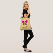 Tote Bag Papillon de dessin avec nom (Sur le modèle)