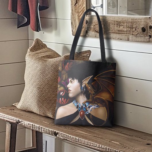 Tote Bag Papillon de fantaisie compagnon dragon elfe mystiq