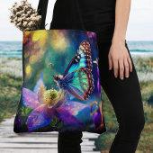 Tote Bag Papillon De Forêt Enchantée Sur Fleur
