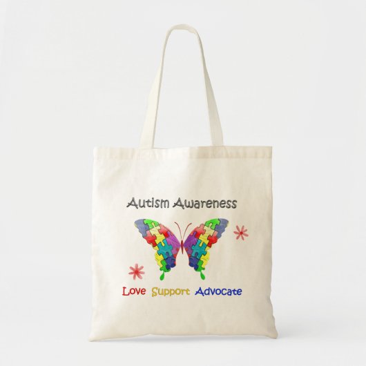 Tote Bag Papillon de sensibilisation sur l'autisme (Devant)