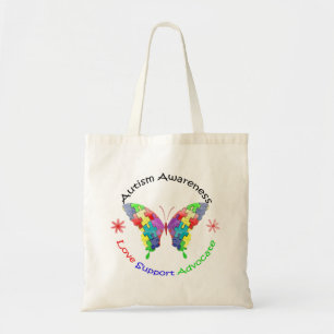 Tote Bag Papillon de sensibilisation sur l'autisme