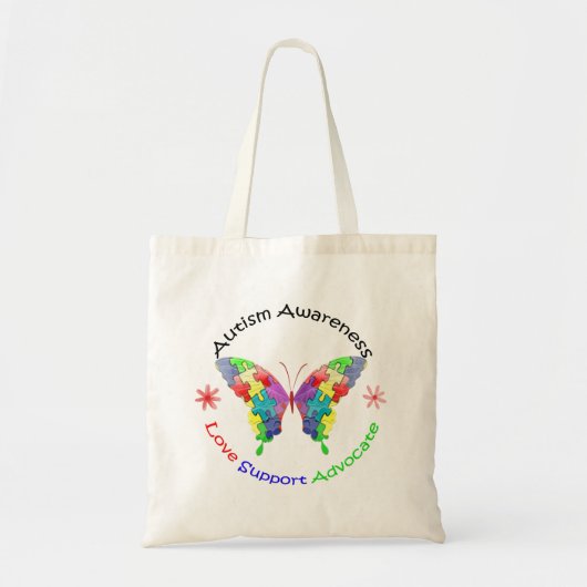 Tote Bag Papillon de sensibilisation sur l'autisme (Devant)