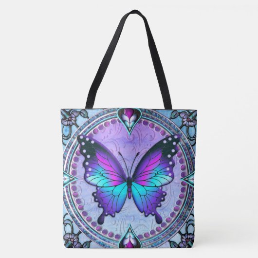 Tote Bag Papillon de sublimation avec Arrière - plan (Devant)