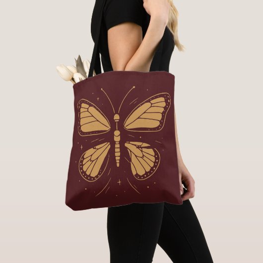 Tote Bag Papillon déconstruit - Or minimal en Bourgogne (De près)