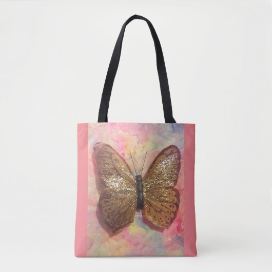 Tote Bag papillon en bronze brillant fourre-tout (Devant)