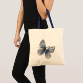 Tote Bag Papillon en faux denim bleu (Devant (produit))