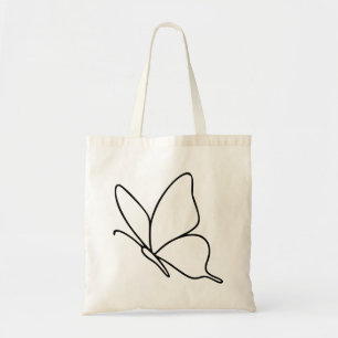 Tote Bag Papillon en ligne art – Illustration d'insecte