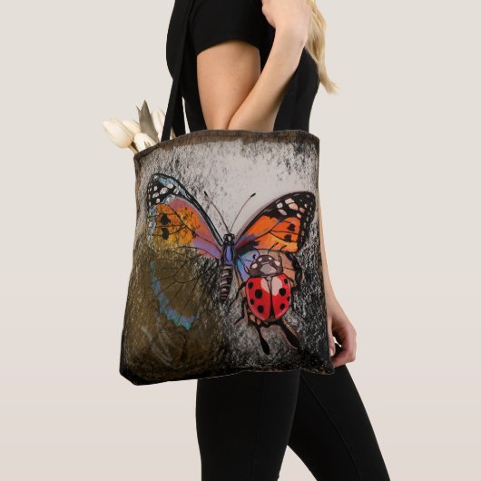 Tote Bag Papillon et coccinelle (De près)