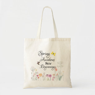 Tote Bag Papillon et fleurs