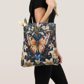 Tote Bag Papillon et Lilies Botanique (De près)