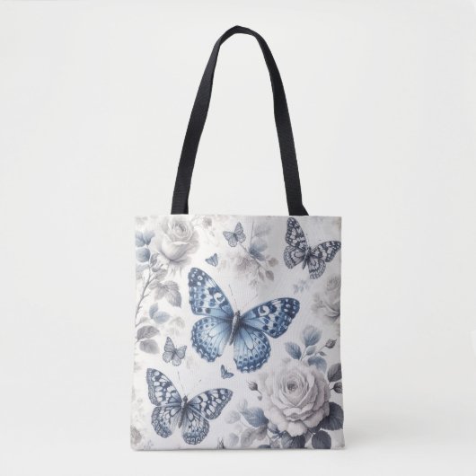 Tote Bag Papillon et rose (Devant)
