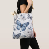 Tote Bag Papillon et rose (De près)