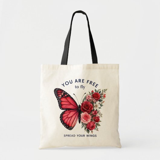 Tote Bag Papillon Fleurs Aquarelle Déployez Vos Ailes (Devant)