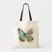 Tote Bag Papillon floral coloré (Devant)