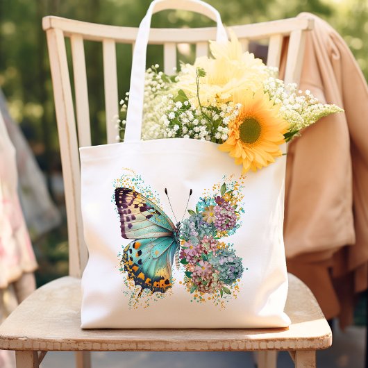 Tote Bag Papillon floral coloré