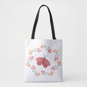 Tote Bag Papillon floral Fourre-tout