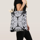 Tote Bag Papillon gris noir et blanc ailé Abstrait (De près)