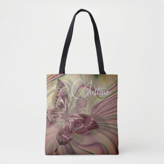 Tote Bag Papillon Magenta Whimsical personnalisé (Devant)