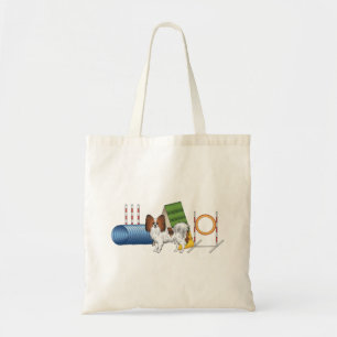 Tote Bag Papillon Marron Rouge Chien Heureux Et Équipement 