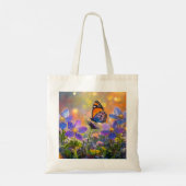 Tote Bag Papillon minuscule sur les Fleurs sauvages au leve (Dos)