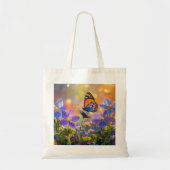 Tote Bag Papillon minuscule sur les Fleurs sauvages au leve (Devant)