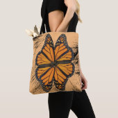 Tote Bag Papillon monarque à fleurs (De près)