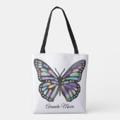 Tote Bag Papillon monarque coloré holographe moderne feuill (Dos)