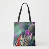 Tote Bag Papillon Monarque En Fleur Fermer (Devant)