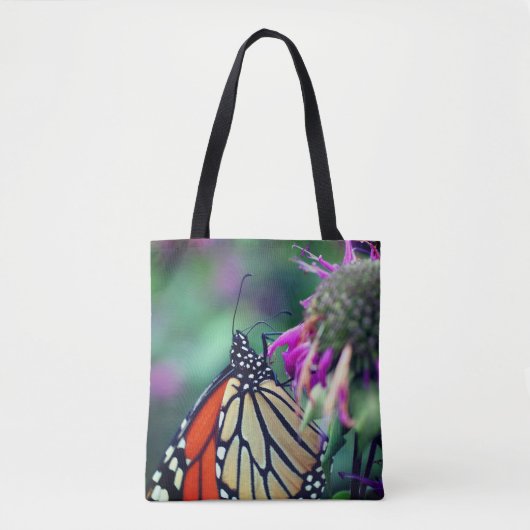 Tote Bag Papillon Monarque En Fleur Fermer (Devant)