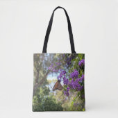 Tote Bag Papillon Monarque sur Fleurs Violettes (Devant)