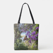 Tote Bag Papillon Monarque sur Fleurs Violettes (Dos)