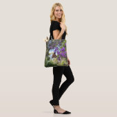 Tote Bag Papillon Monarque sur Fleurs Violettes (Sur le modèle)