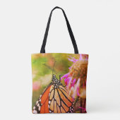 Tote Bag Papillon Monarque Sur L'Art Fleur Gros Plan (Dos)