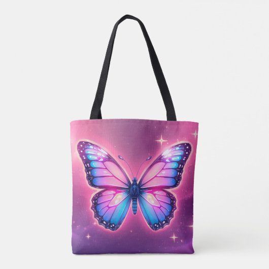 Tote Bag Papillon néon rétro Fourre-tout (Dos)