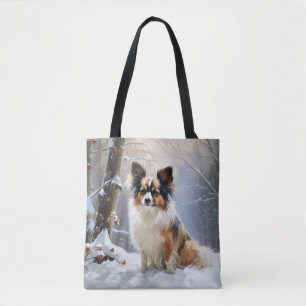 Tote Bag Papillon Noël sous la neige Christmas