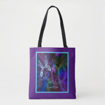 Papillon noir bleu violet Abstrait Fourre-tout