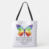 Tote Bag Papillon peint avec vers de Ecclesiastes 3:11 (Dos)