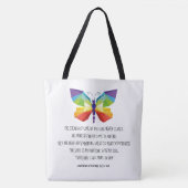 Tote Bag Papillon peint, verset des Lamentations 3:22-24 (Devant)