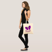 Tote Bag Papillon pourpre nommé fait sur commande (Devant (modèle))