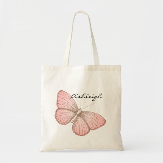 Tote Bag Papillon rose (Devant)