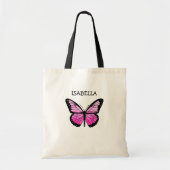 Tote Bag Papillon rose personnalisé (Devant)