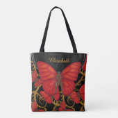 Tote Bag Papillon rouge sang de planeur personnalisé (Dos)