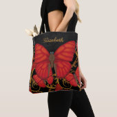 Tote Bag Papillon rouge sang de planeur personnalisé (De près)