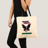 Tote Bag Papillon/sensibilisation...Maladie thyroïdienne (Devant (produit))