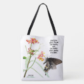 Tote Bag Papillon sur Milkweed, avec Verse (Jean 8:32) (Dos)