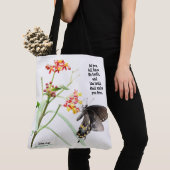 Tote Bag Papillon sur Milkweed, avec Verse (Jean 8:32) (De près)